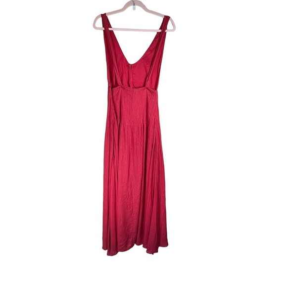 House Of Harlow X Revolve Red Metallic Halter Open Back Maxi Front Slit Button S - Picture 6 of 14